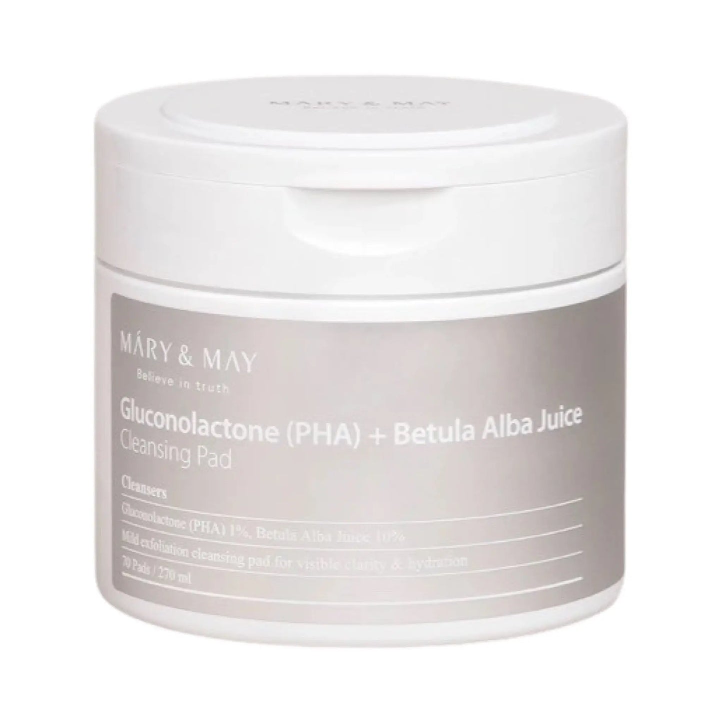 Mary & May - Gluconolactone (PHA)+Betula Alba Juice Cleansing Pad – Toner från Mary & May | K-Beauty Carely.se